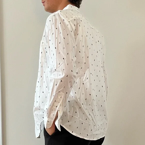 Club Monaco Nautical Pattern Button Down - Picture 2 of 3